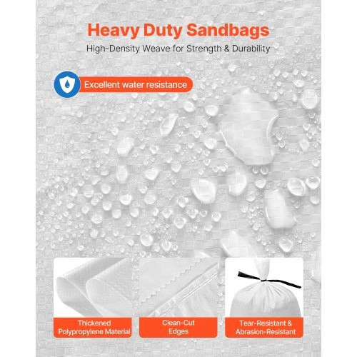 Empty Sandbags, 300 Packs 16 x 26 in, Heavy Duty Sand Bags Sacks with Ties, 50lb