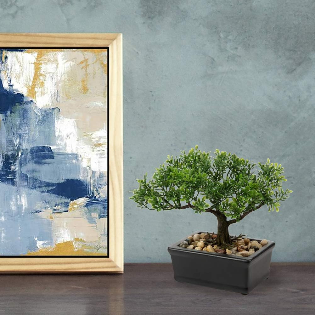 Artificial Bonsai Tree Juniper Faux Plants Indoor Small Fake Plants Decor with C