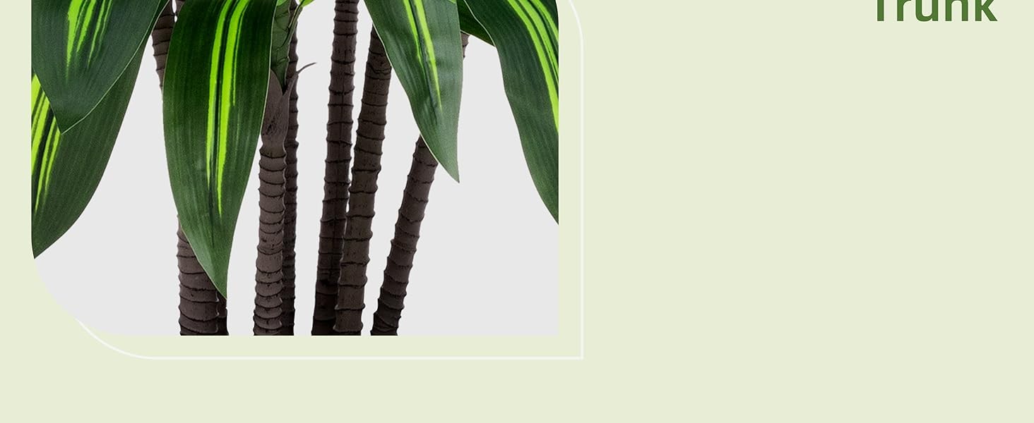 Artificial Dracaena Tree 5FT – Faux Plant with Black Diamond Planter – Tall Fake