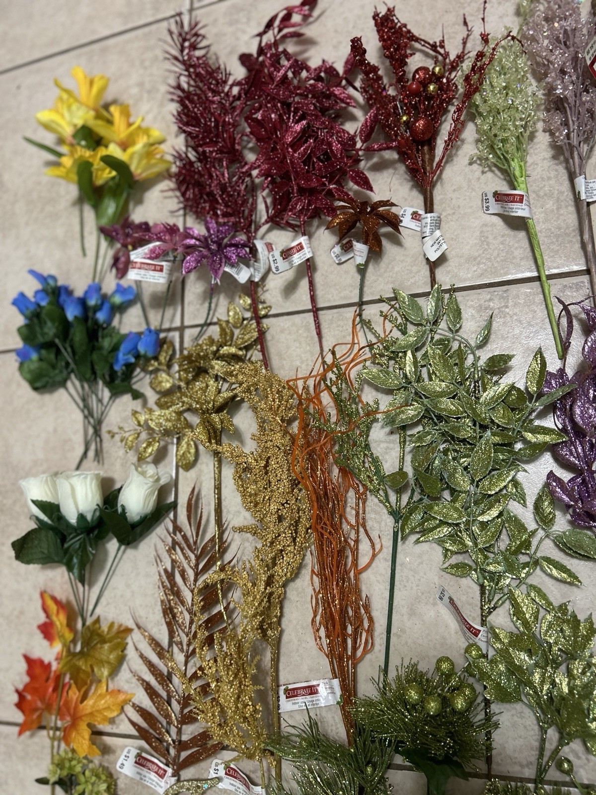 Artificial Stems And Blooms For Crafting/diy