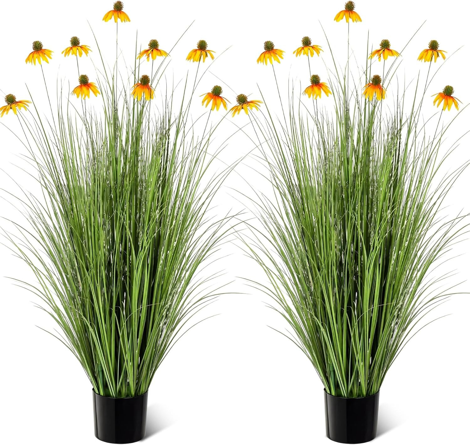 2 Pack 4Ft/47Inch Artificial Grass Plant Outdoor Artificial Greenery Grass in Po