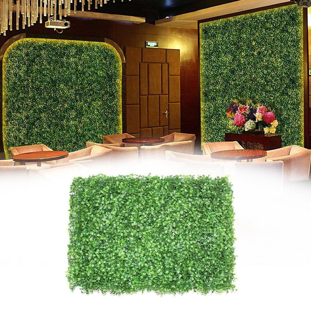 12pcs Artificial Mat Wall Hedge Decor Privacy Fence Panel Garden Grass 24 x 16″