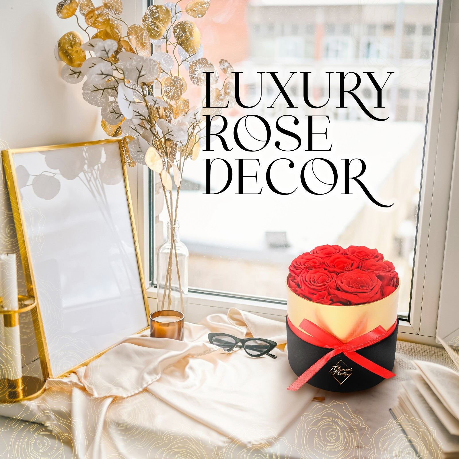 Glamour Boutique Forever Flower Gift Box: 7 Real Preserved Roses in A Box