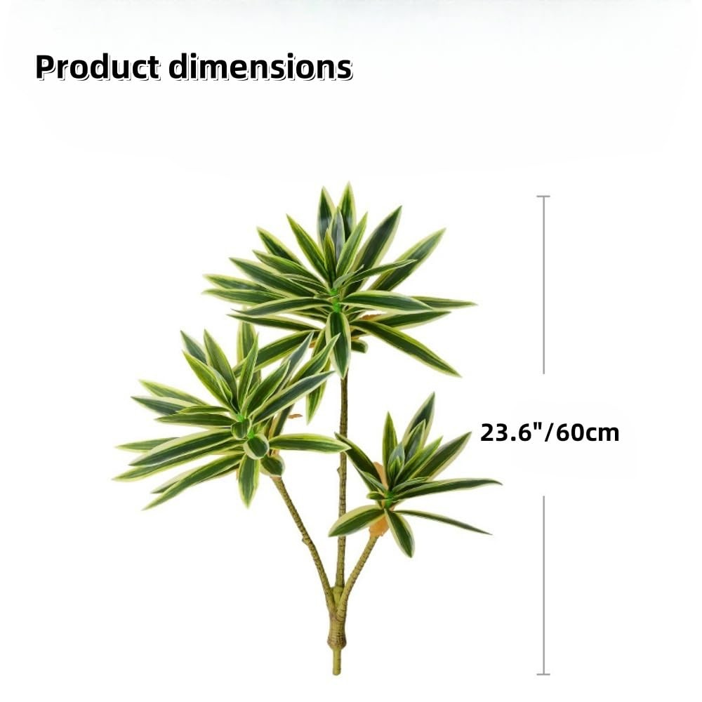 Artificial Dracaena Plant,Fake Plants,60 cm Tall Tropical Dracaena Tree,Artif…