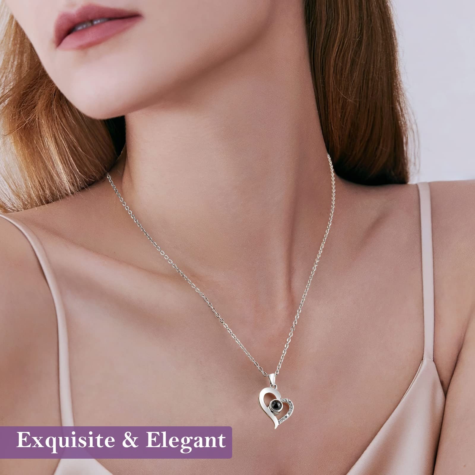 Eternal Preserved Rose Gift Box with Heart Necklace – Romantic I Love You Gift f
