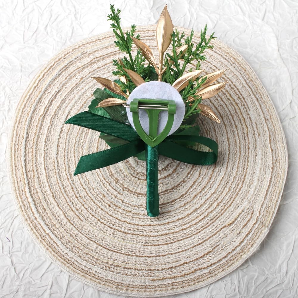 1 PCS Green Boutonniere Men Artificial Flower Wedding Prom Corsage Party
