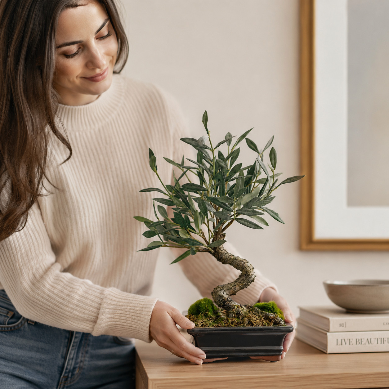 13″ Mini Olive Artificial Bonsai Tree