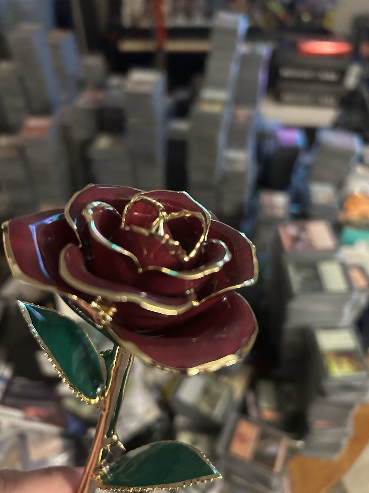 Thick Unique Real Gold Rose Hand Painted Authentic Local Kentucky Artist.