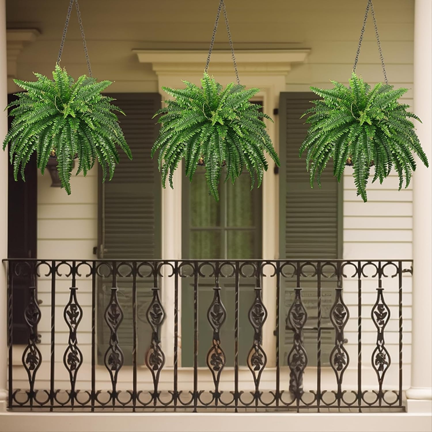 45″ Fake Ferns, Realistic Large Artificial Bush Plants, 2 Artificial Boston Fern