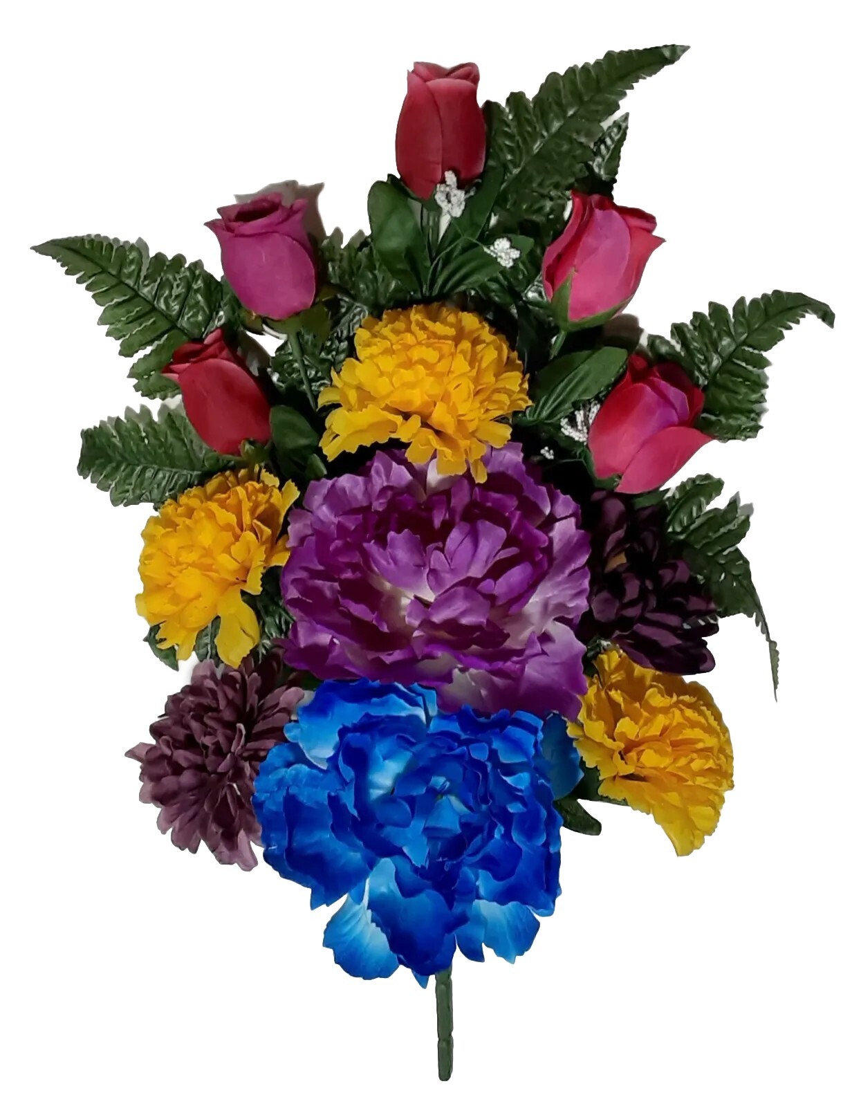 Multicolored Peony Carnation19″ Silk Flower Bush Home Decor In/Outdoor US BP2179