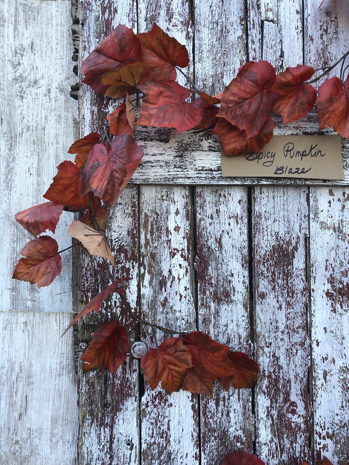 Spicy Pumpkin Fall Leaf Garland 15 FT Autumn Artificial LARGE Fall Leaves