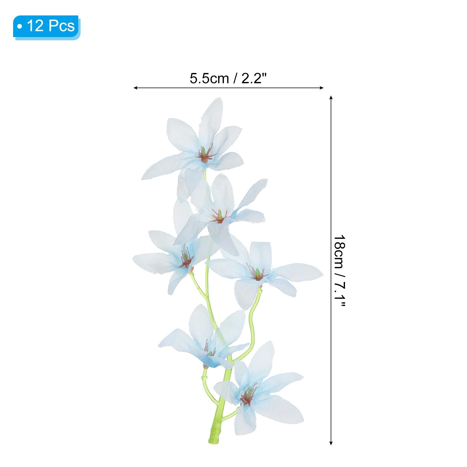 PATIKIL 7 Inch Artificial Orchid Flower, 12 Pcs Floating Candles Simulation Flow