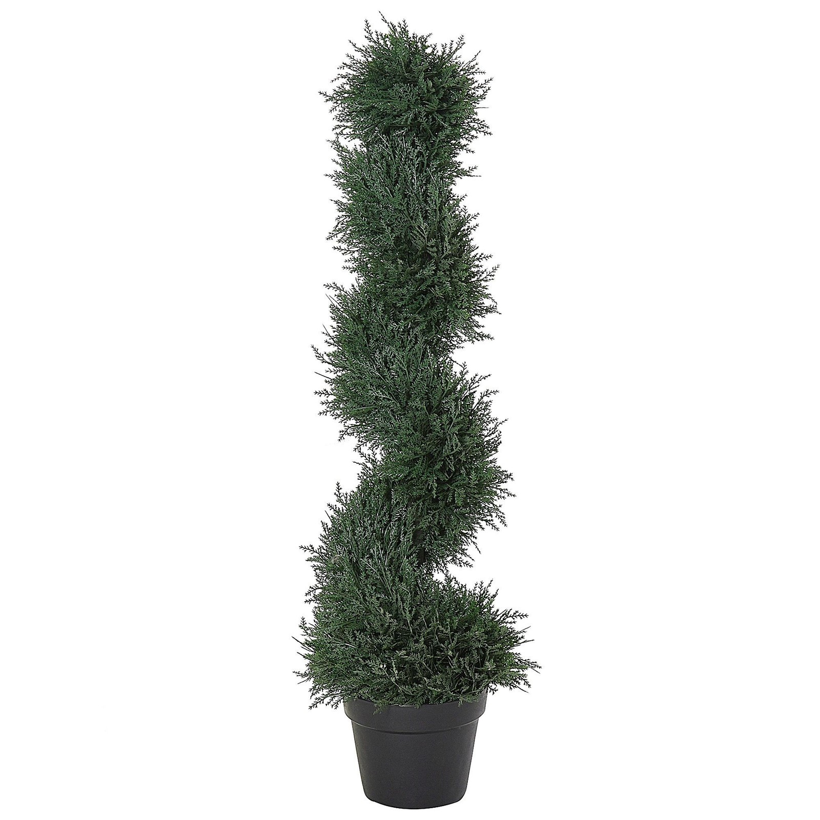 35.5in Realistic Spiral Fake Cedar Tree with Pre-installed Pot