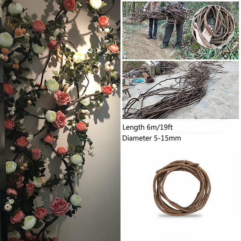 6M Natural Vine Wreath Dried Rattan Tree Branches Rustic DIY Wedding Wall Decor