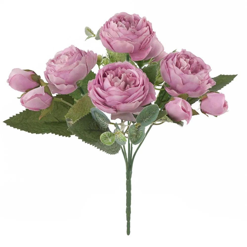 30CM Silk Peony Fake Roses Artificial Flowers Bridal Bouquet Home Wedding Decor