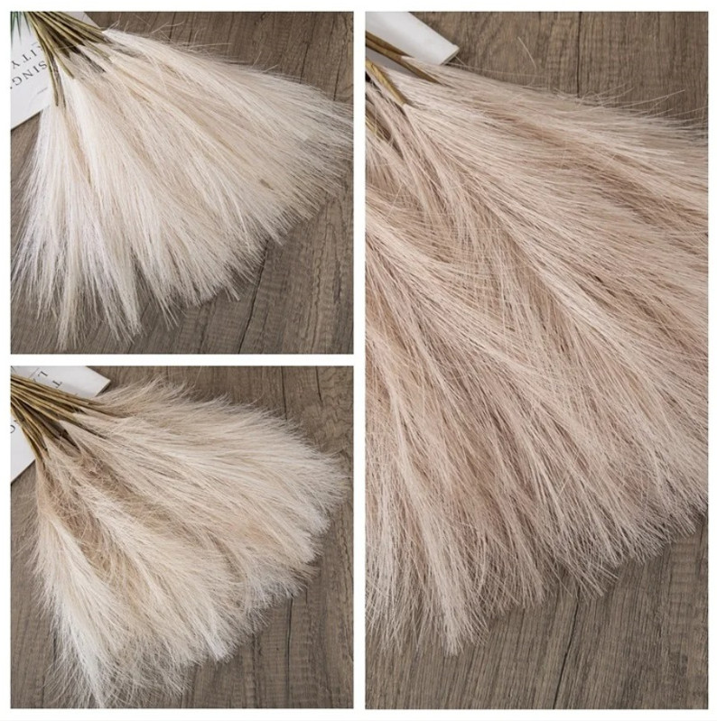 10pcs Artificial Reed Bouquet Boho Pampas Grass Home Decor Set – NEW