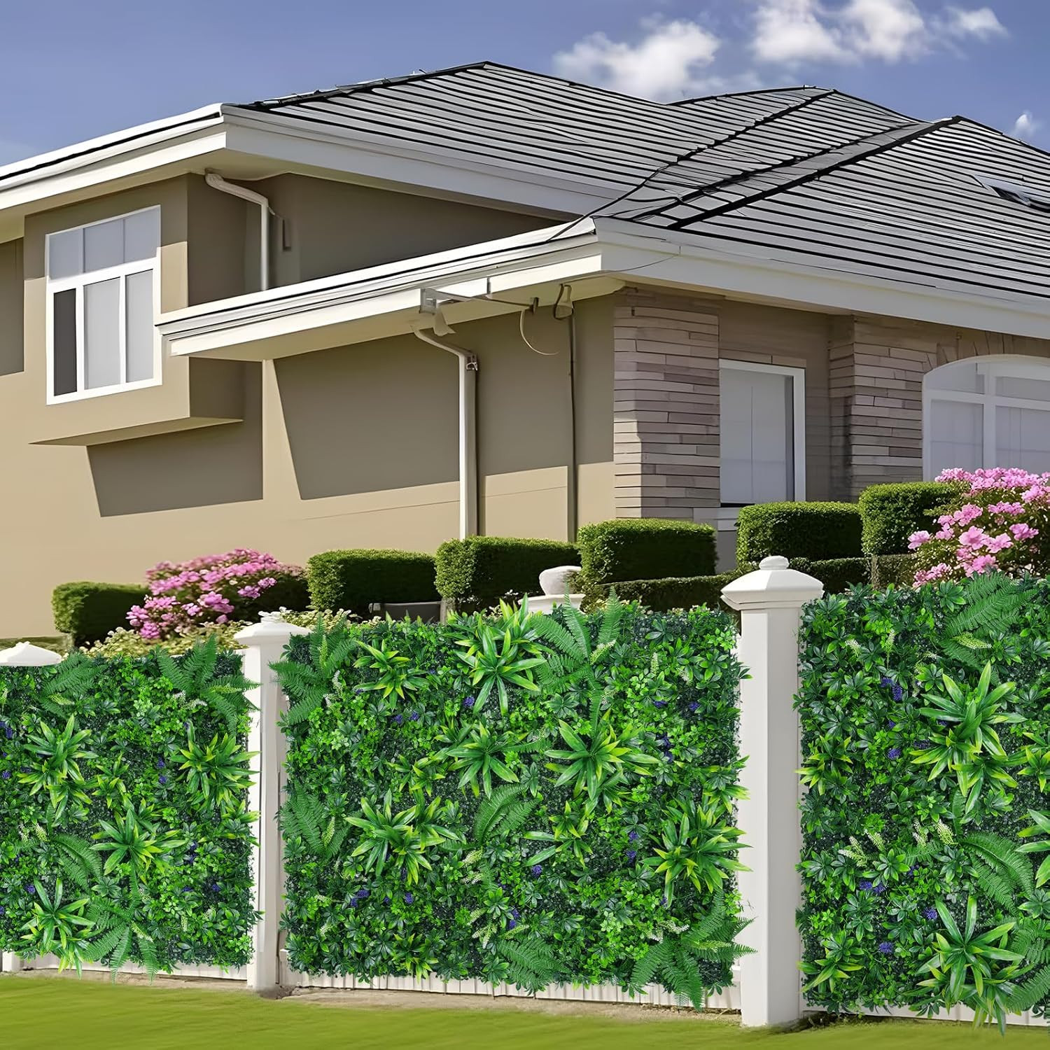 Artificial Boxwood Roll Panels, Grass Wall Panels 40″X120″(33.33 SQFT), Privacy