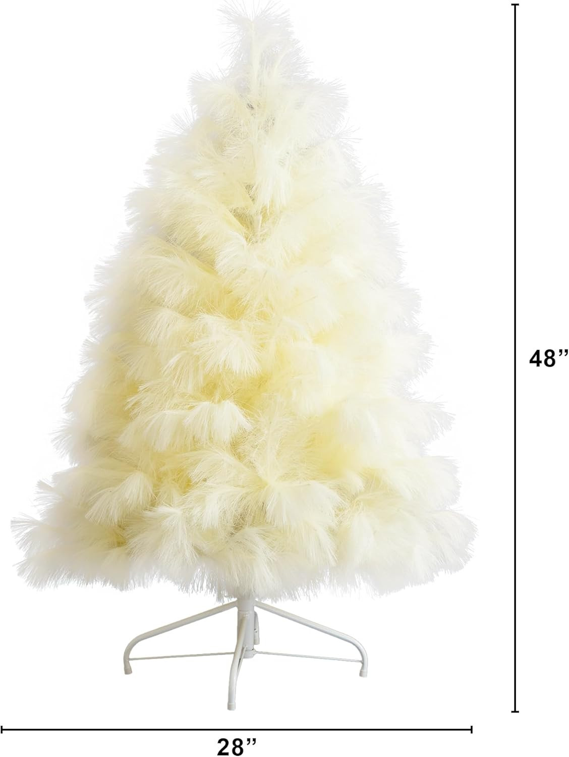 4Ft Off-White Pampas Grass Christmas Tree – Elegant Holiday Decor