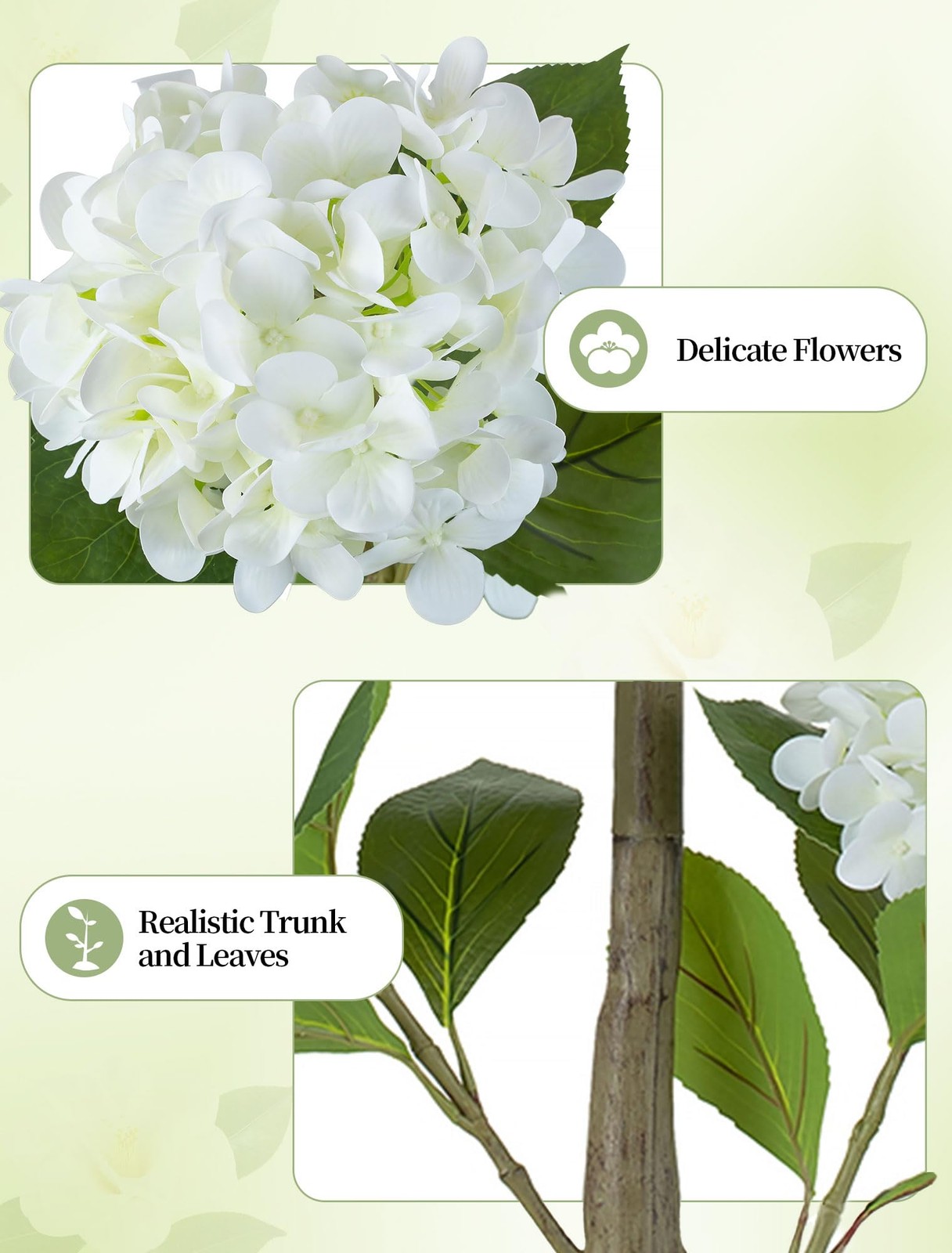 White Hydrangea Artificial Trees: 5ft Real Touch Faux Hydrangeas Flower Tree …