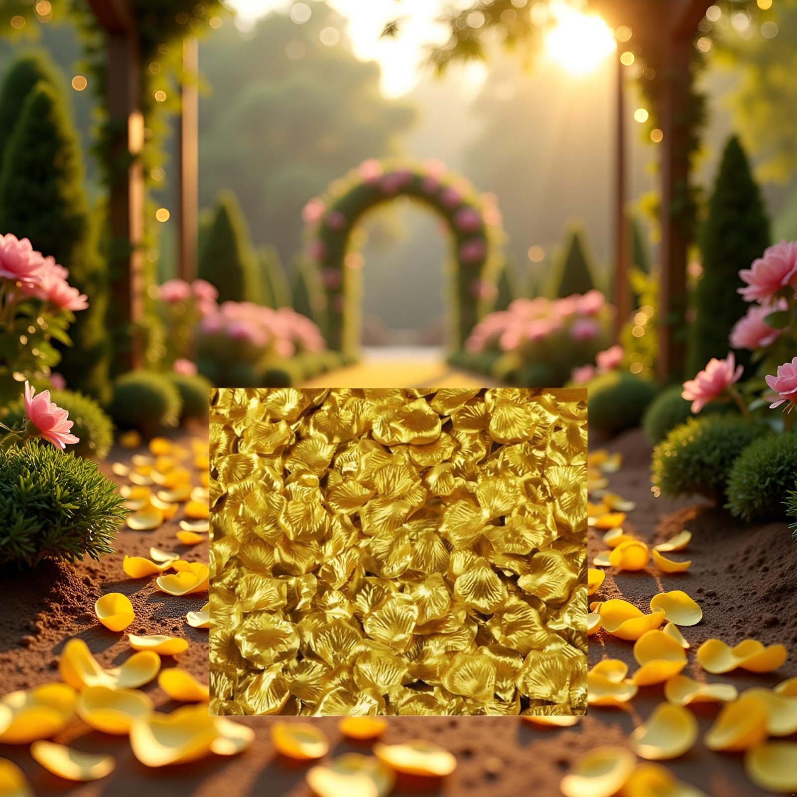 500 Pcs Gold Artificial Silk Flower Petals Silk Rose Petals Fake Petals Emula…