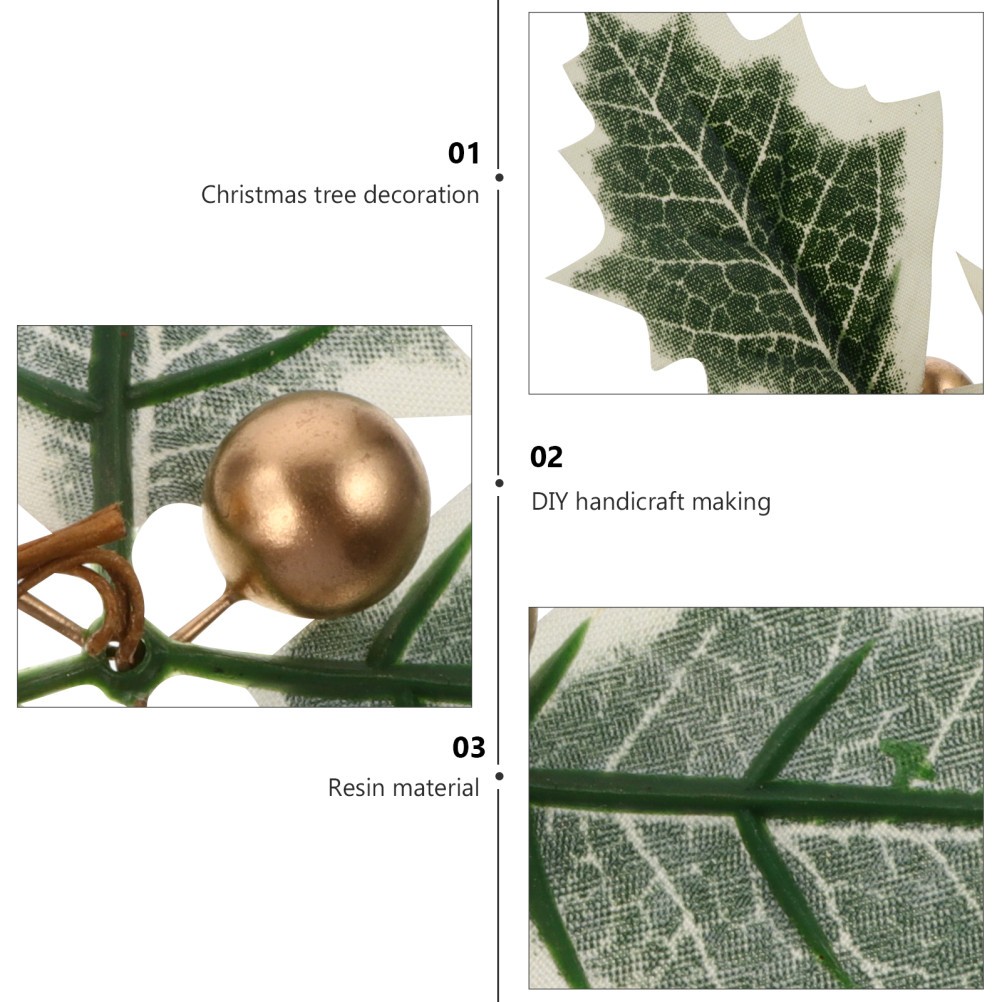 20Pcs Reusable Artificial Green Leaf Gold Fruit for Party and Home Decoration
