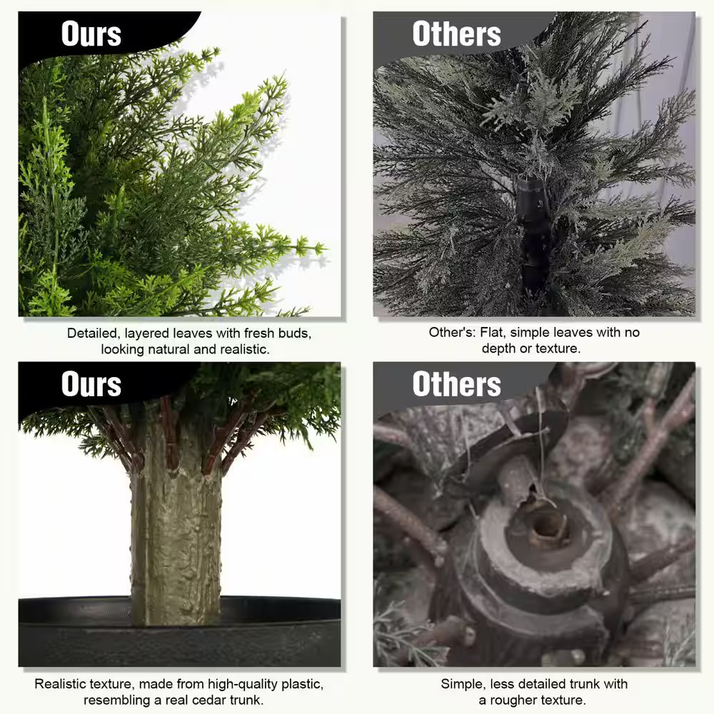 3 Ft. Artificial Cedar Trees Natural Faux Plants Fake Pine Cypress Trees Plant f