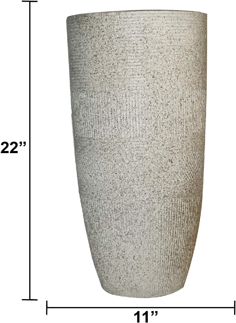 22″ Tall Realistic Faux Fiberstone Planter for Indoor/Outdoor Decor
