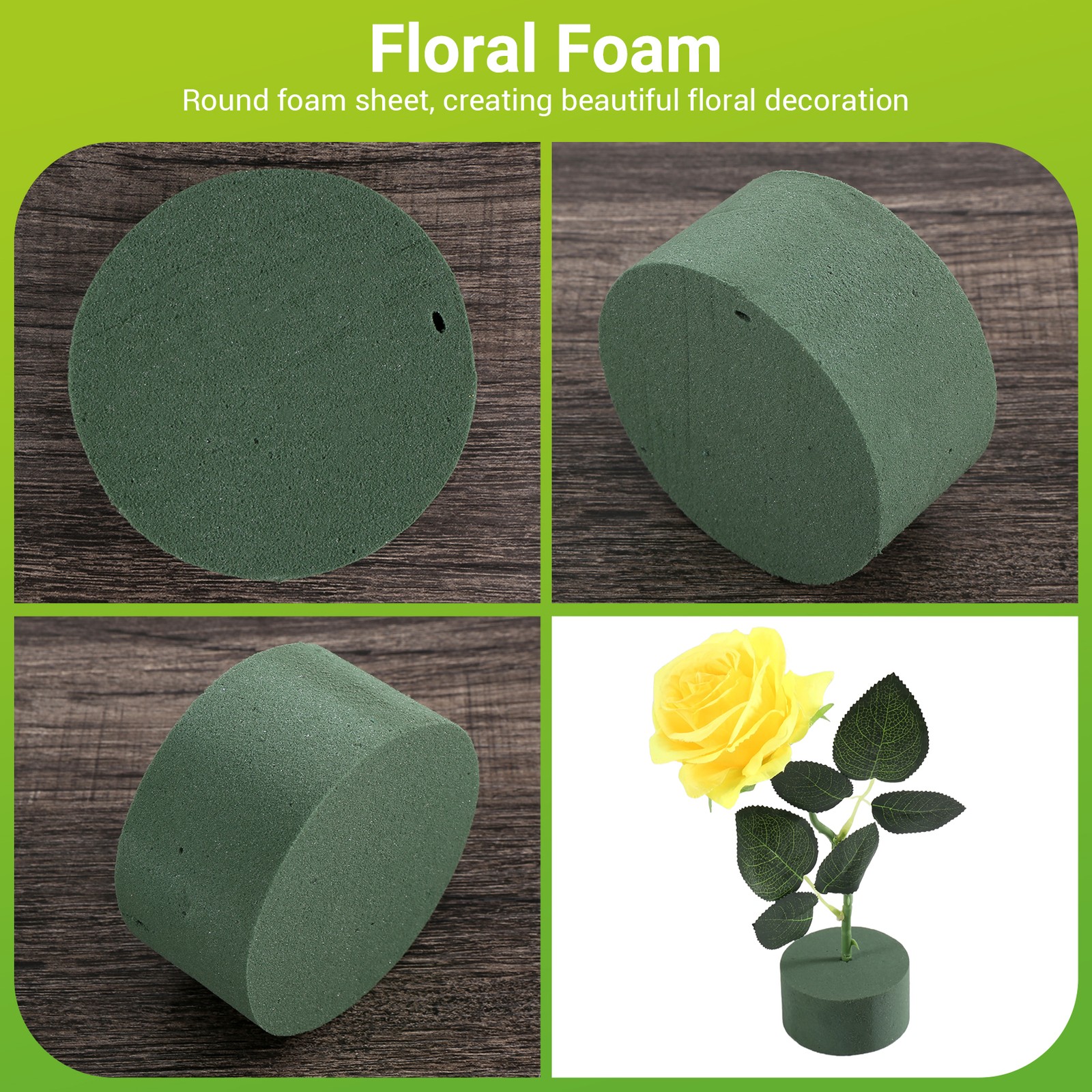 12Pcs/Set DIY Flower Arrangement Kit Green Round Wet Floral Foam Wedding2025