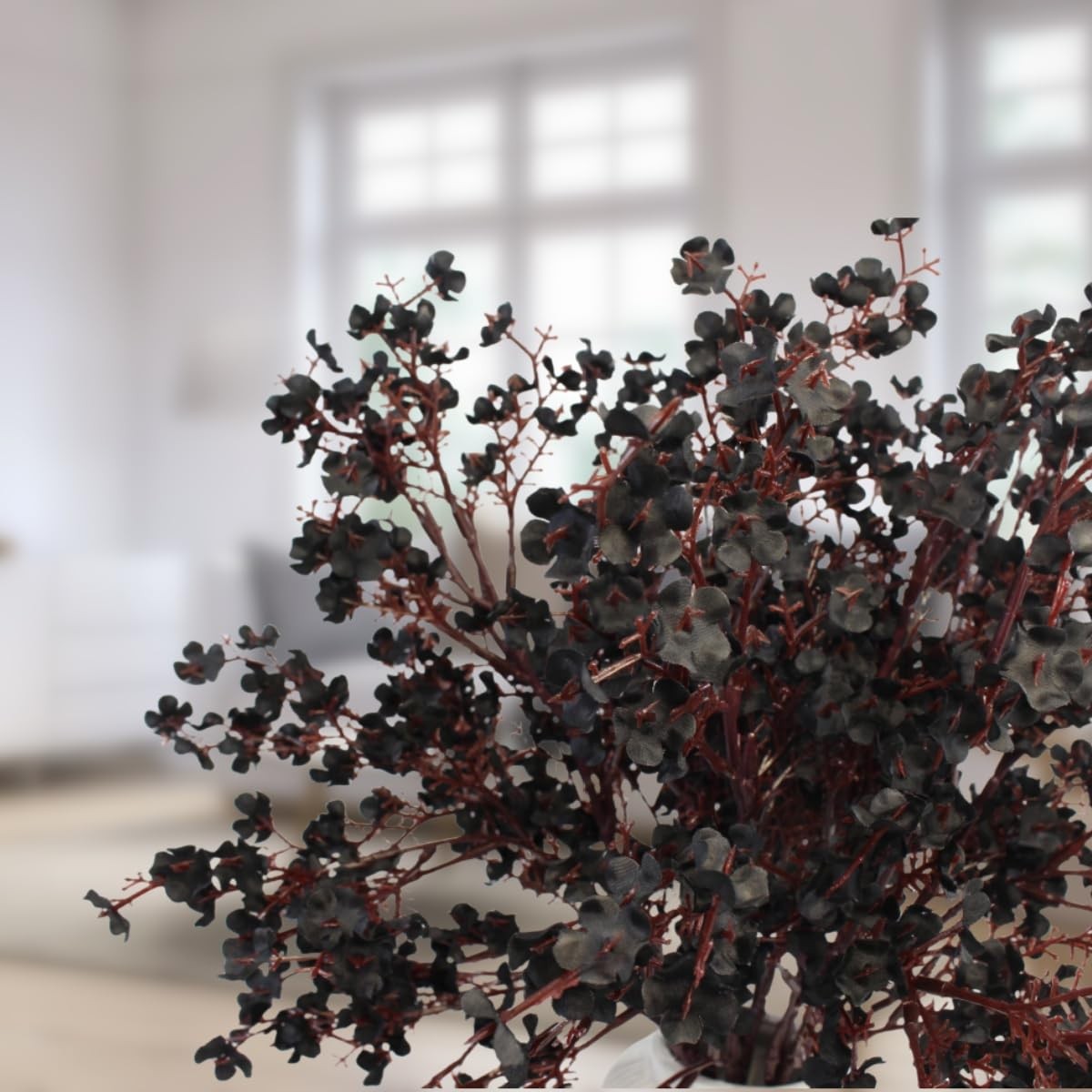 10 PCS Black Artificial Baby Breath Fake Gypsophila Gothic Halloween Decor
