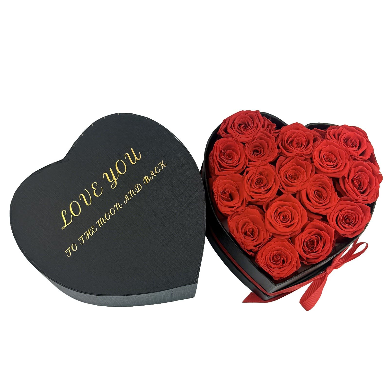 Preserved Roses Heart Shape Box Valentines Day Gifts Her 16 Red Forever Flower