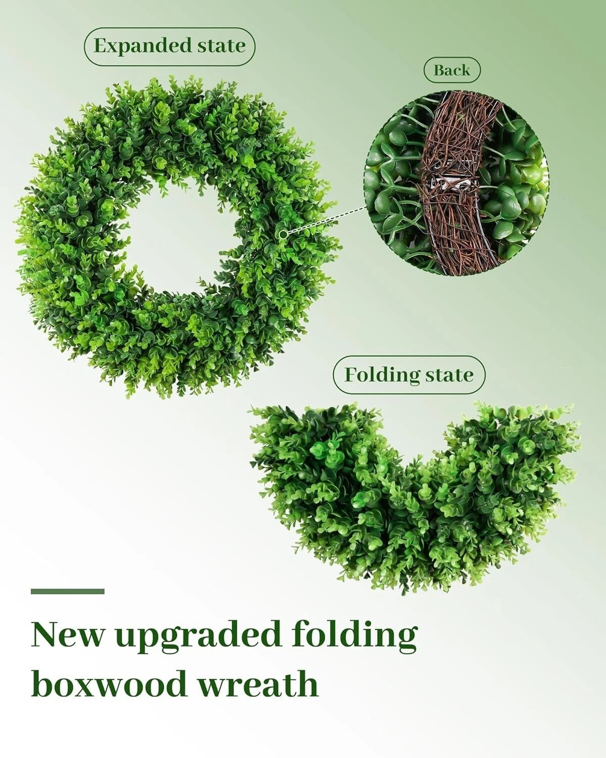 Elegant 20” Boxwood Wreath – Versatile Indoor/Outdoor Seasonal Decor