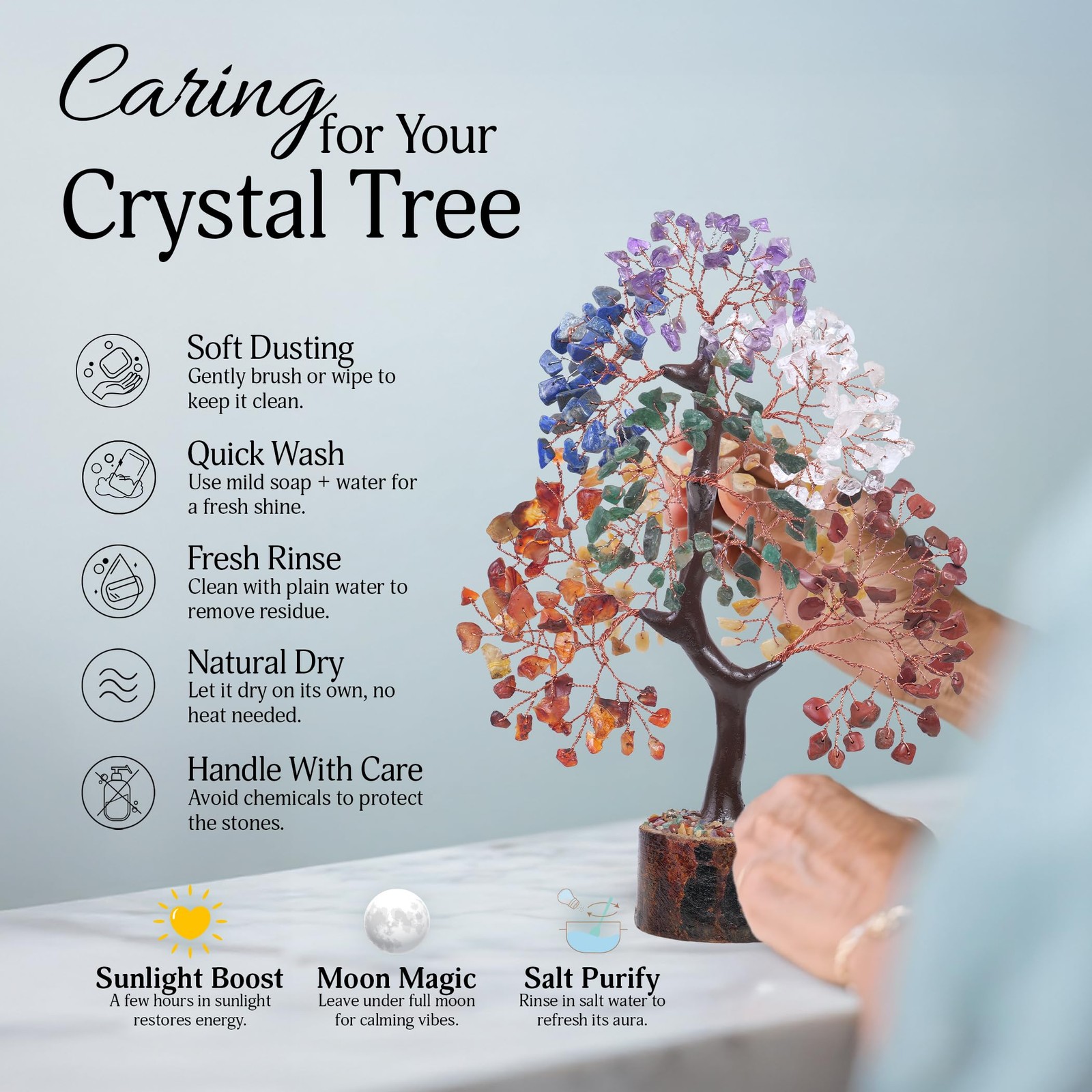 7 chakra tree of life crystal tree, home decor living room deco Kitchen