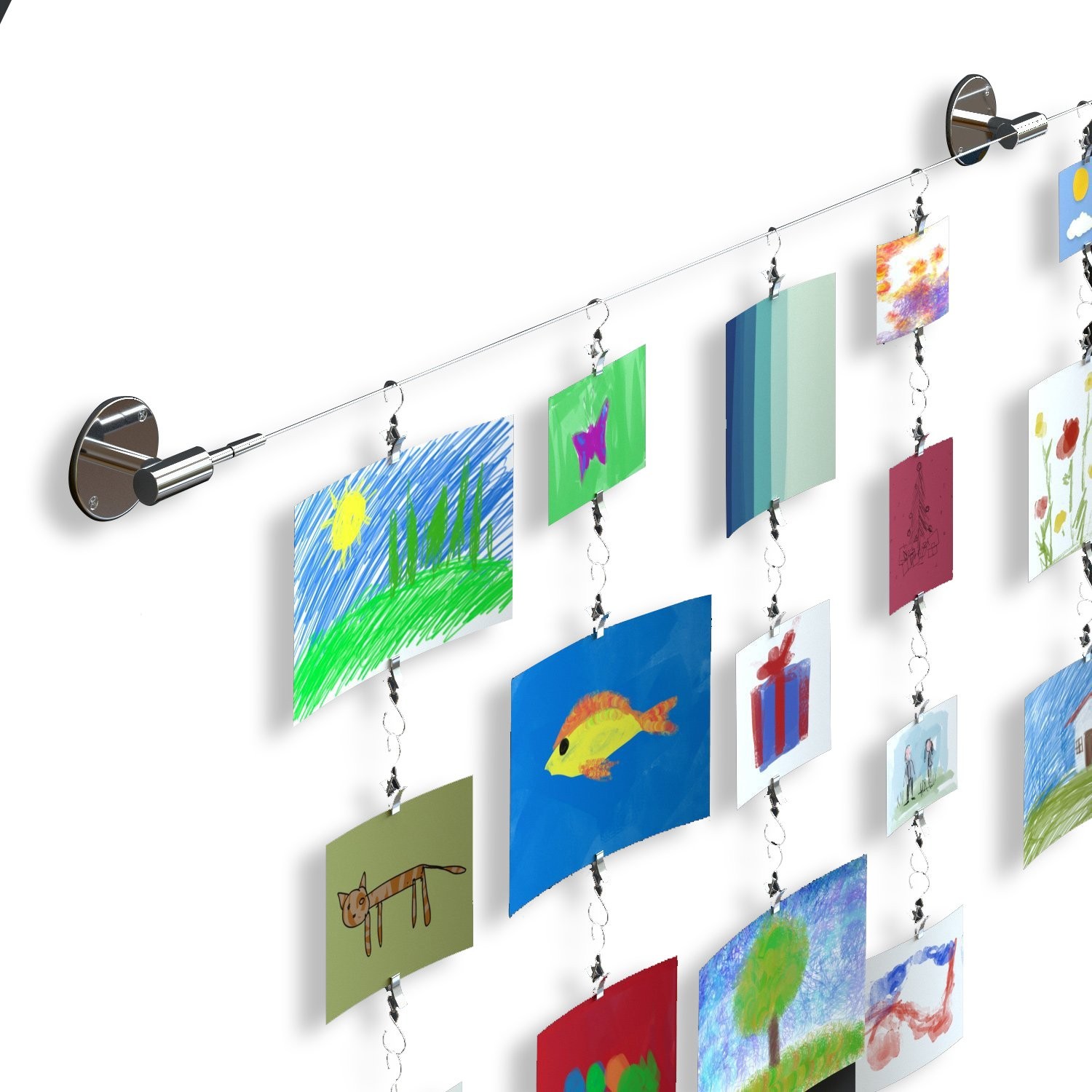 Hanging Wall Display Steel Wire Rod Set For Kids Arts Projects Crafts Organiz…