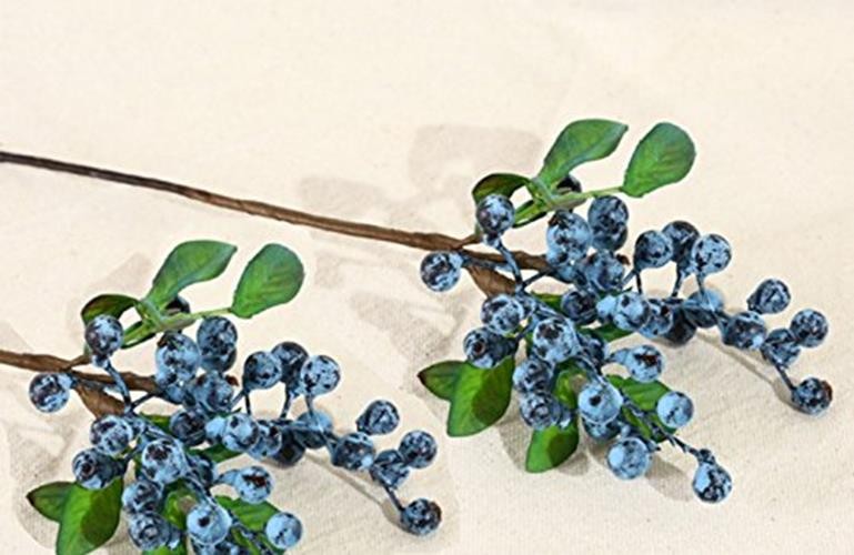 Mistari 10 Pack Artificial Flowers California Faux Blueberries Assorted Sizes