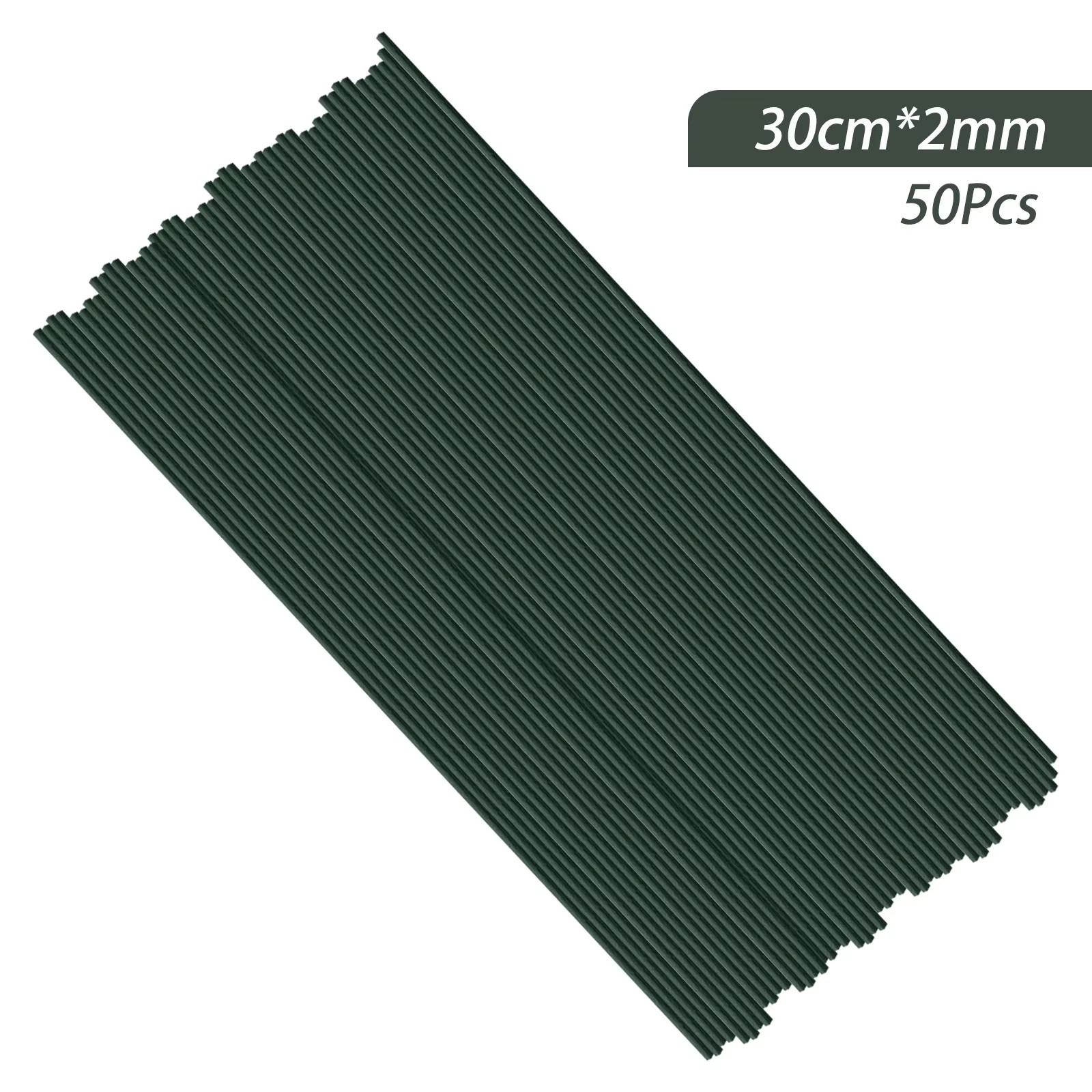 50Pcs 15/20/25/30/40Cm Artificial Green Flower Stems DIY Floral Material Handmad