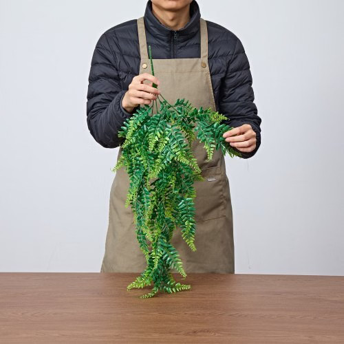 Artificial Ferns, 12 Pcs Fake Hanging Boston Fern Bush Plant with 32 Inch Hangin