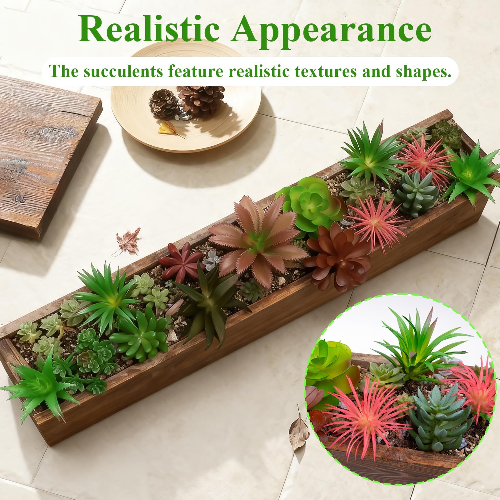 Niuohoy 16 Pcs Artificial Succulents Plants Faux Plastic Succulents Assortmen…
