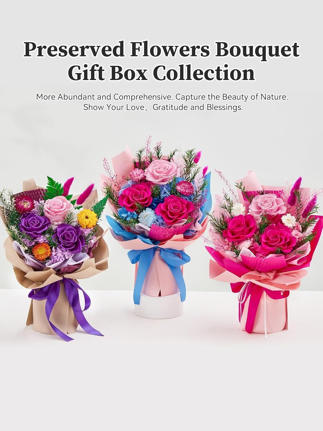 Forever Flowers Gifts for Her, Valentines Day Preserved Flowers Bouquet Birth…
