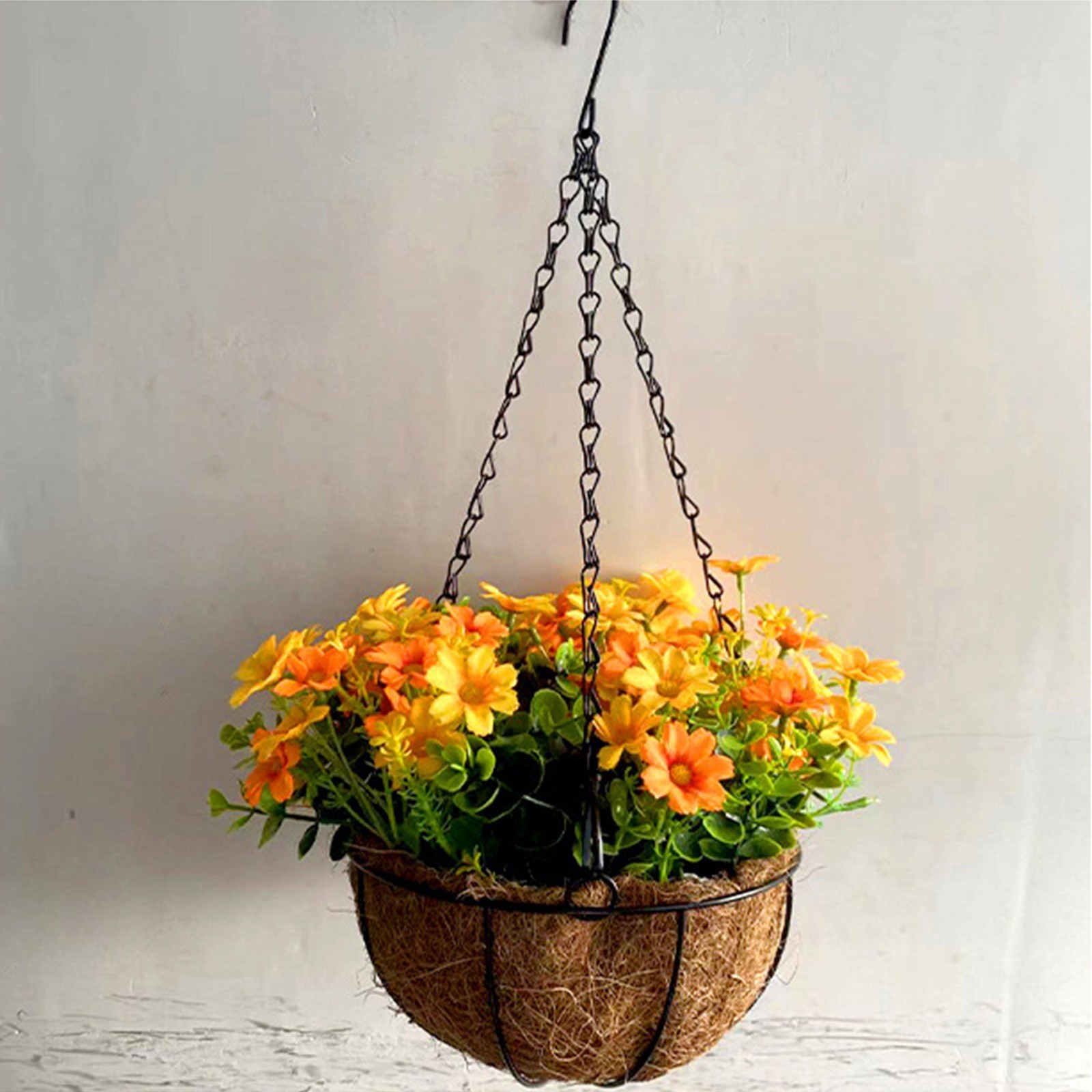 Hanging Flower Basket 2m/6.5ft Cloth Realistic Display Vibrant