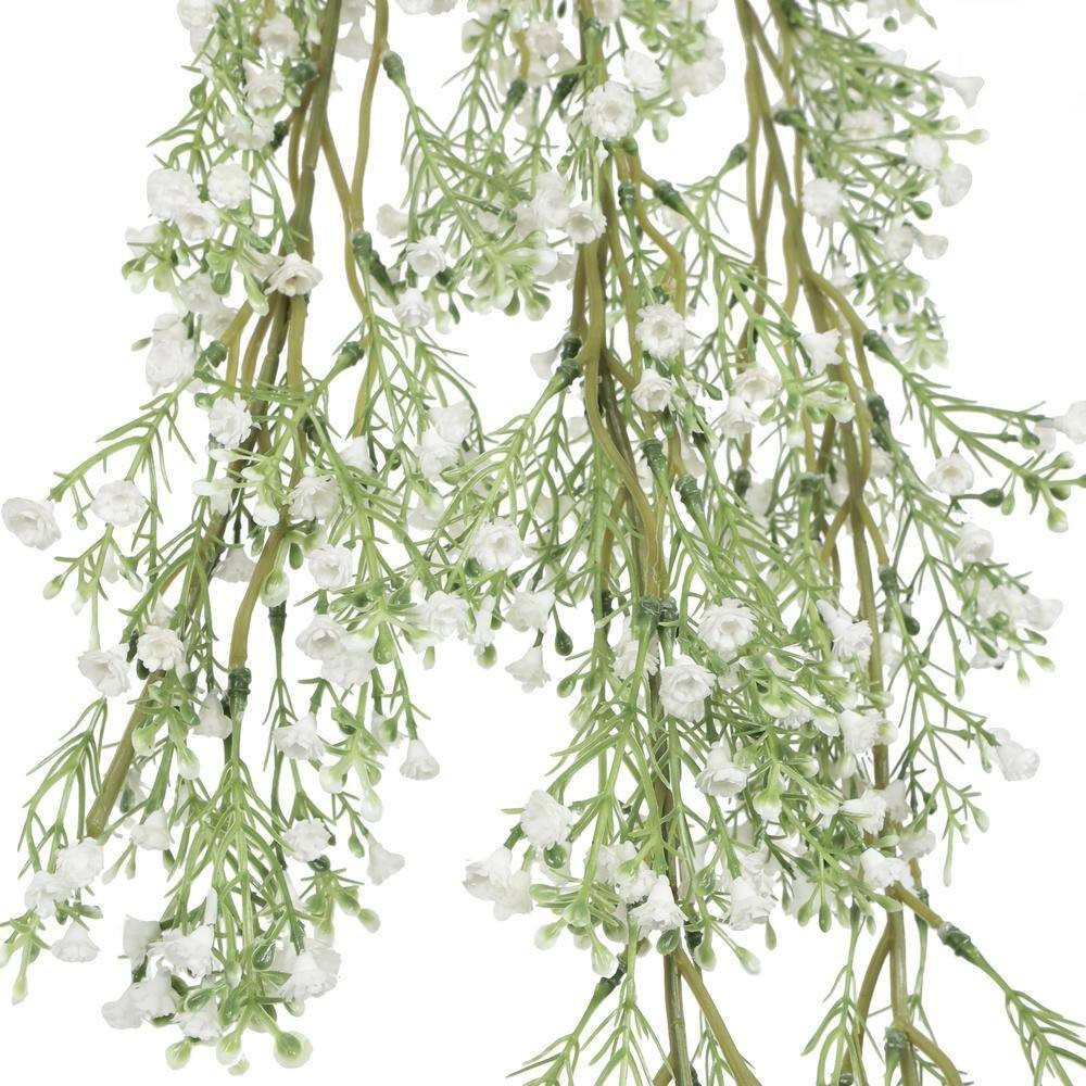 42 In. Deluxe White Artificial Baby’S Breath Gypsophila Flower Stem Hanging Spra