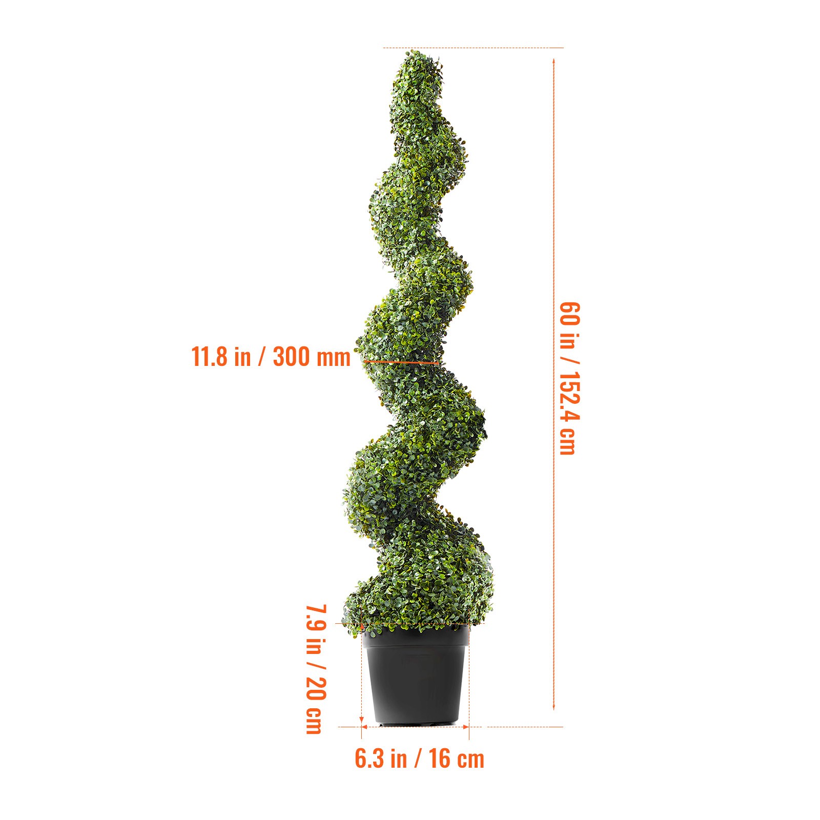 Uimoso 2 Pack 5ft Artificial Boxwood Topiary Tree Faux Plant UV Decor In/Outdoor