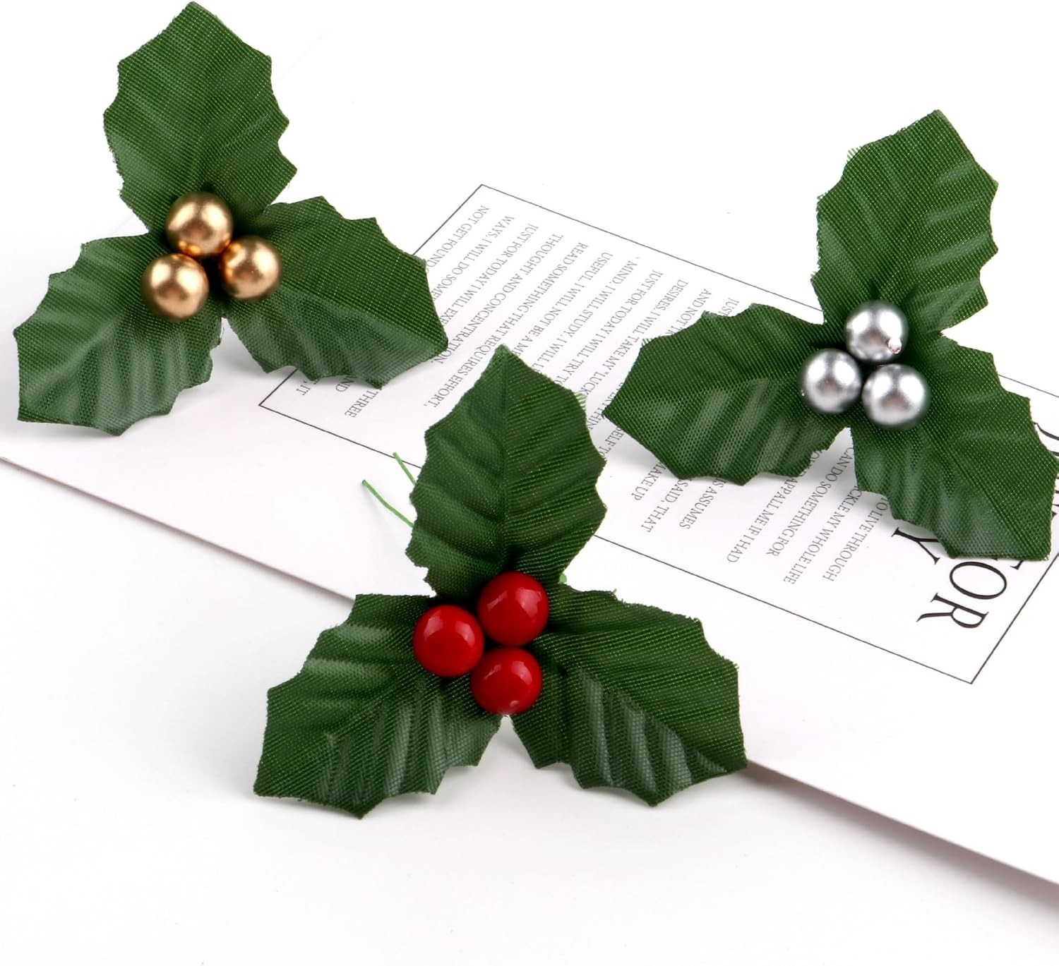 10Pcs Lifelike Christmas Holly Berries Decoration for Festive Home Decor