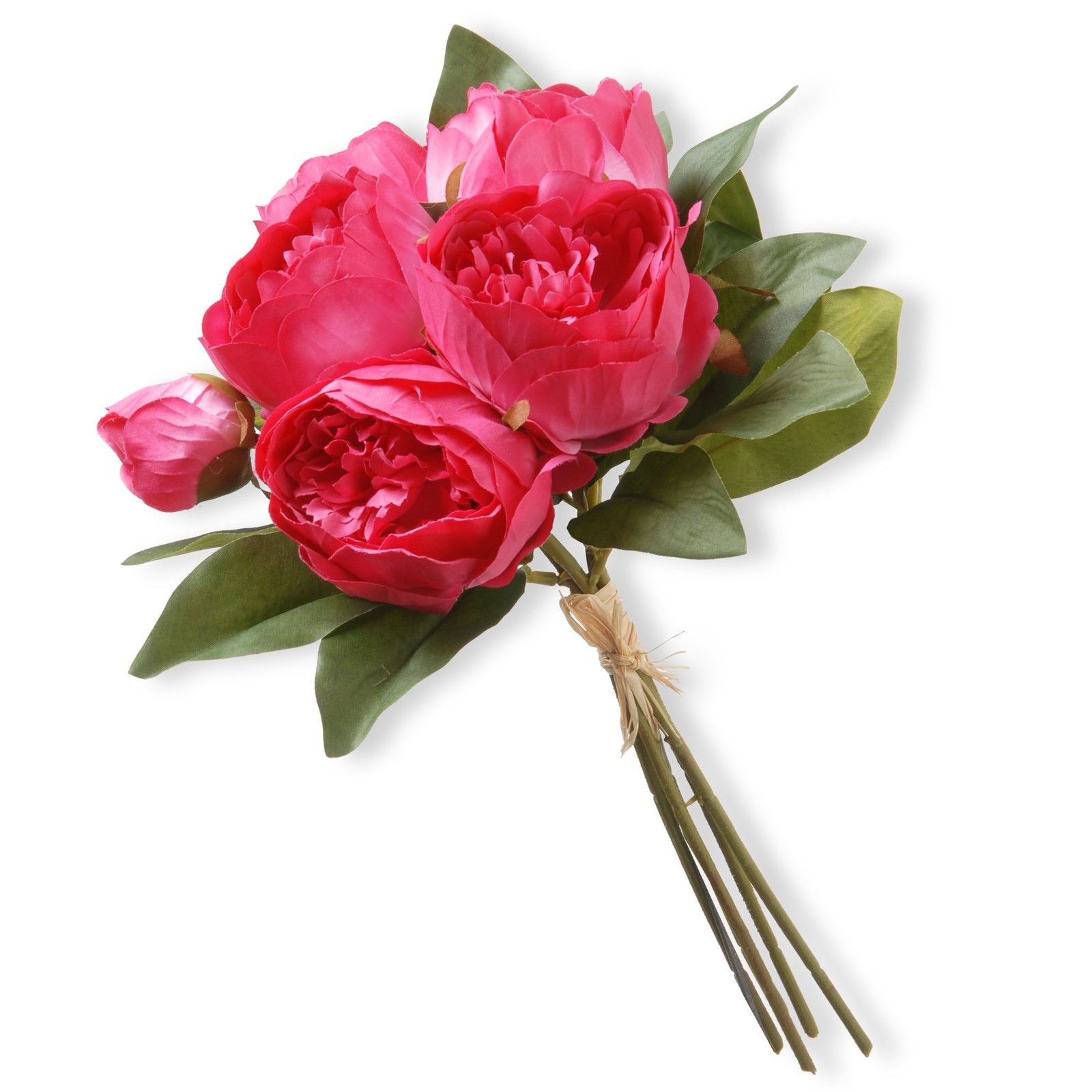 Artificial Floral Bouquet, Vine Stem Base, Decorated with Bright Pink Peony B…