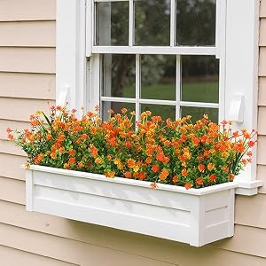 20 Bundles Artificial Plastic Flowers for Outdoors, Mixed Color | Plastic fake