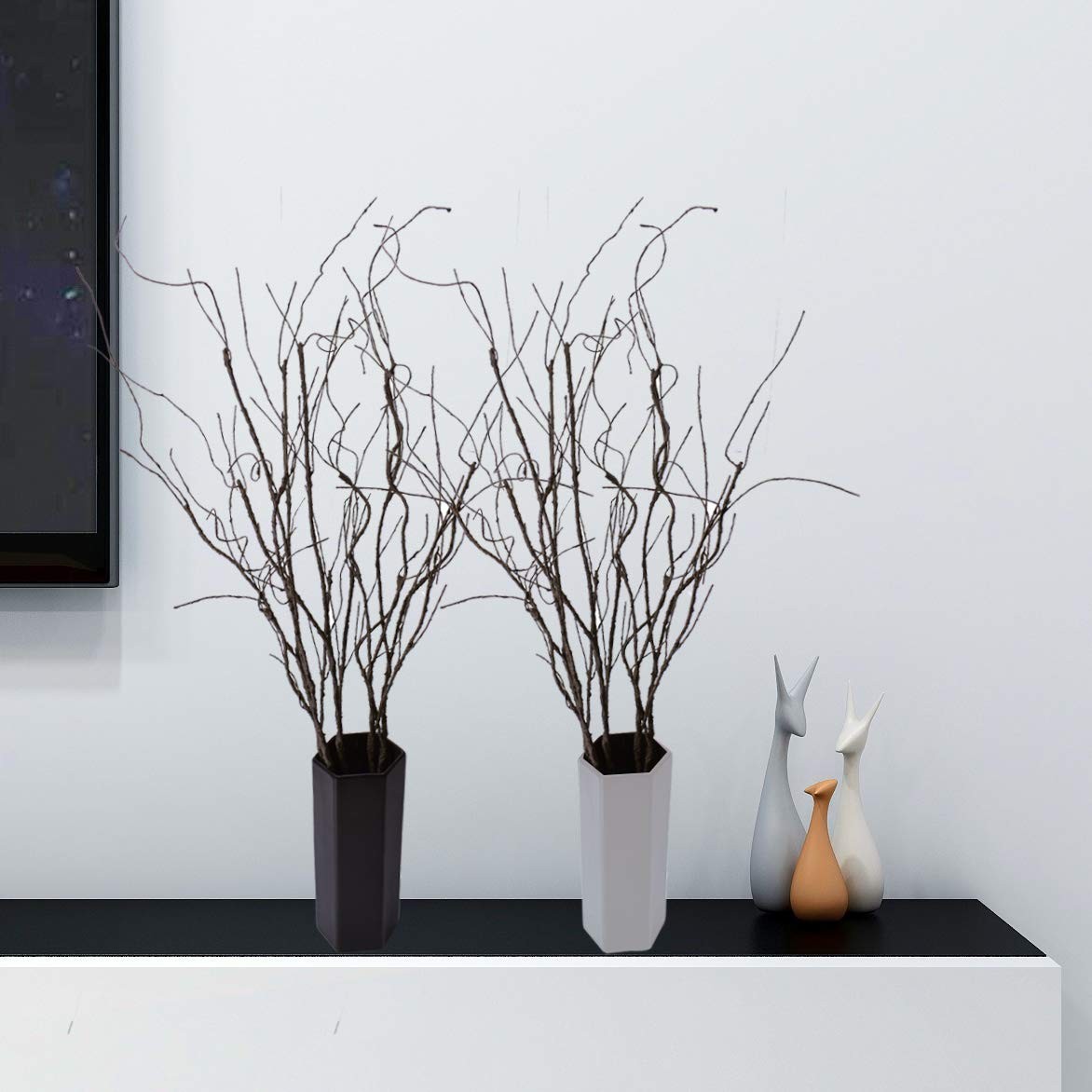 10PCS Lifelike Curly Willow Branches Decorative Dried Artificial Twigs, 30.7 …