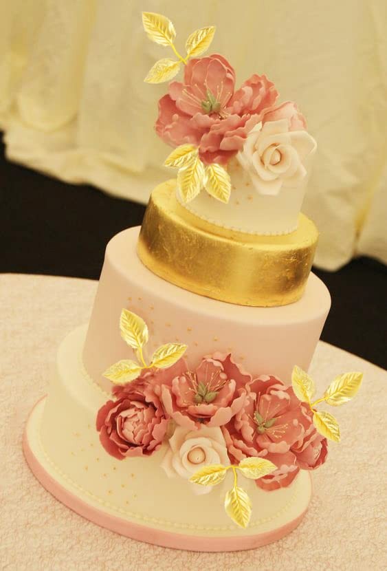 100 PCS Artificial Rose Gold Leaves Greenery Fake Rose Bulk Wedding Decor
