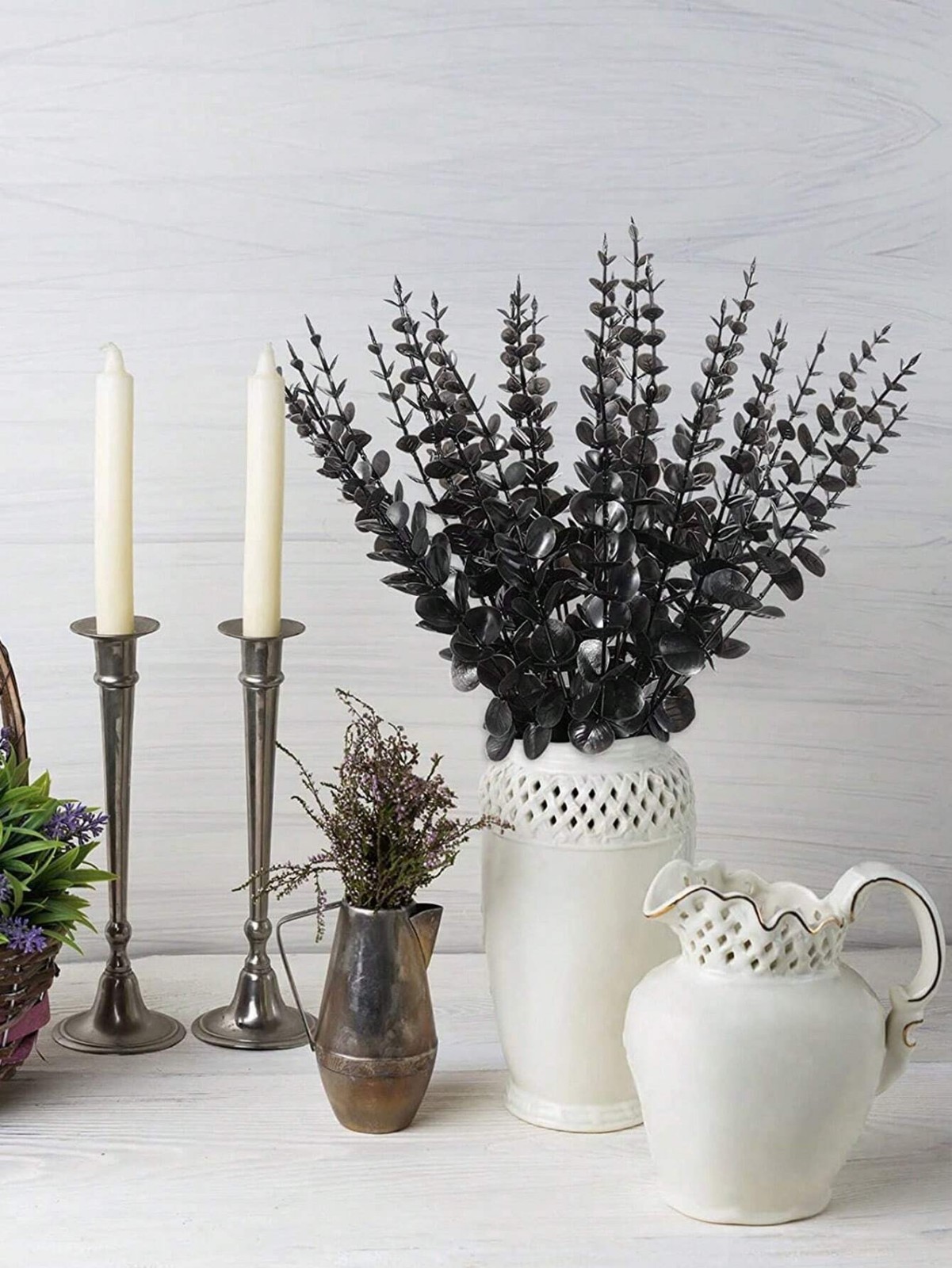 Artificial Eucalyptus Stems Faux Greenery Wedding Bouquet Home Decor Plant