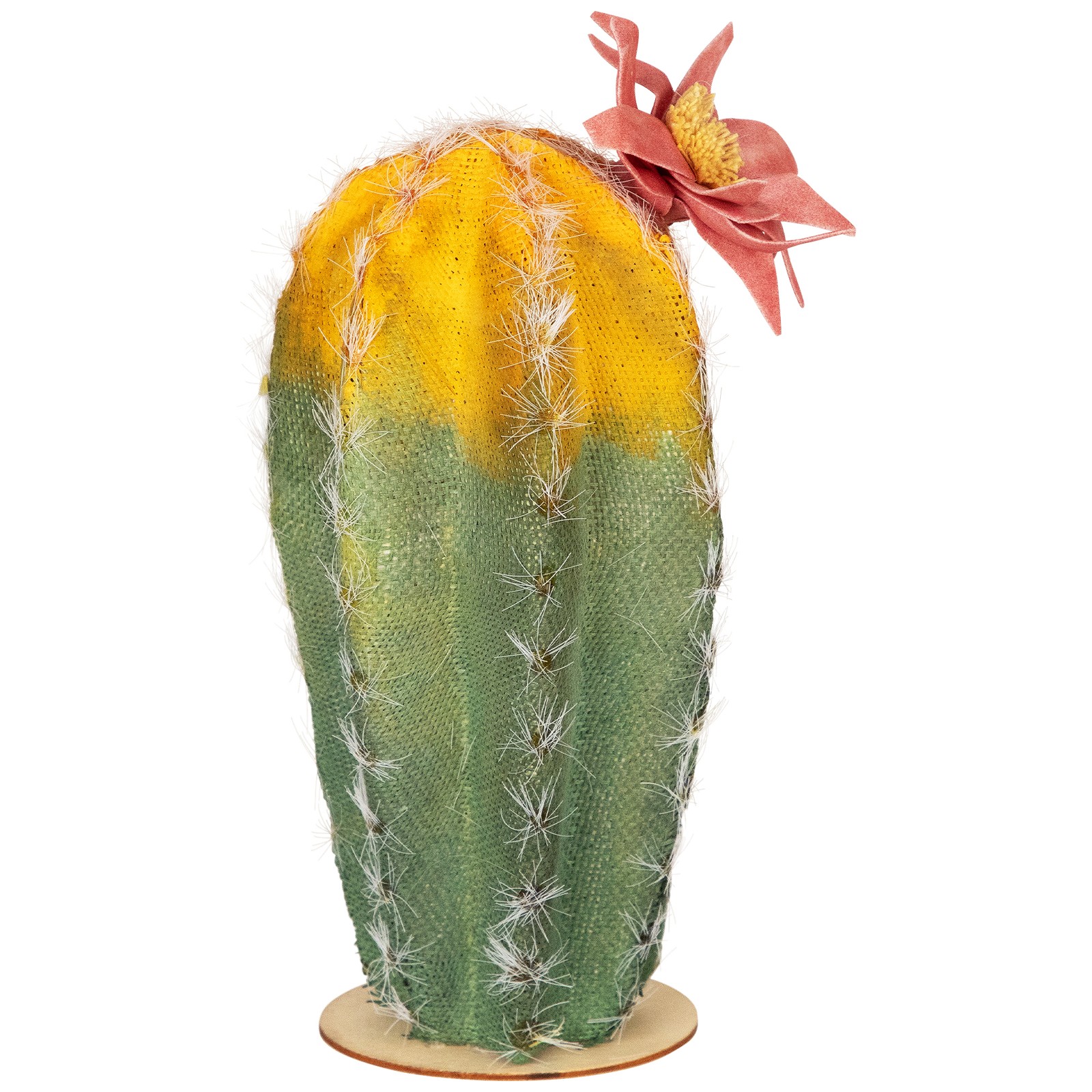 Northlight 8.5″ Southwestern Style Green Cactus on Base with Pink Flower