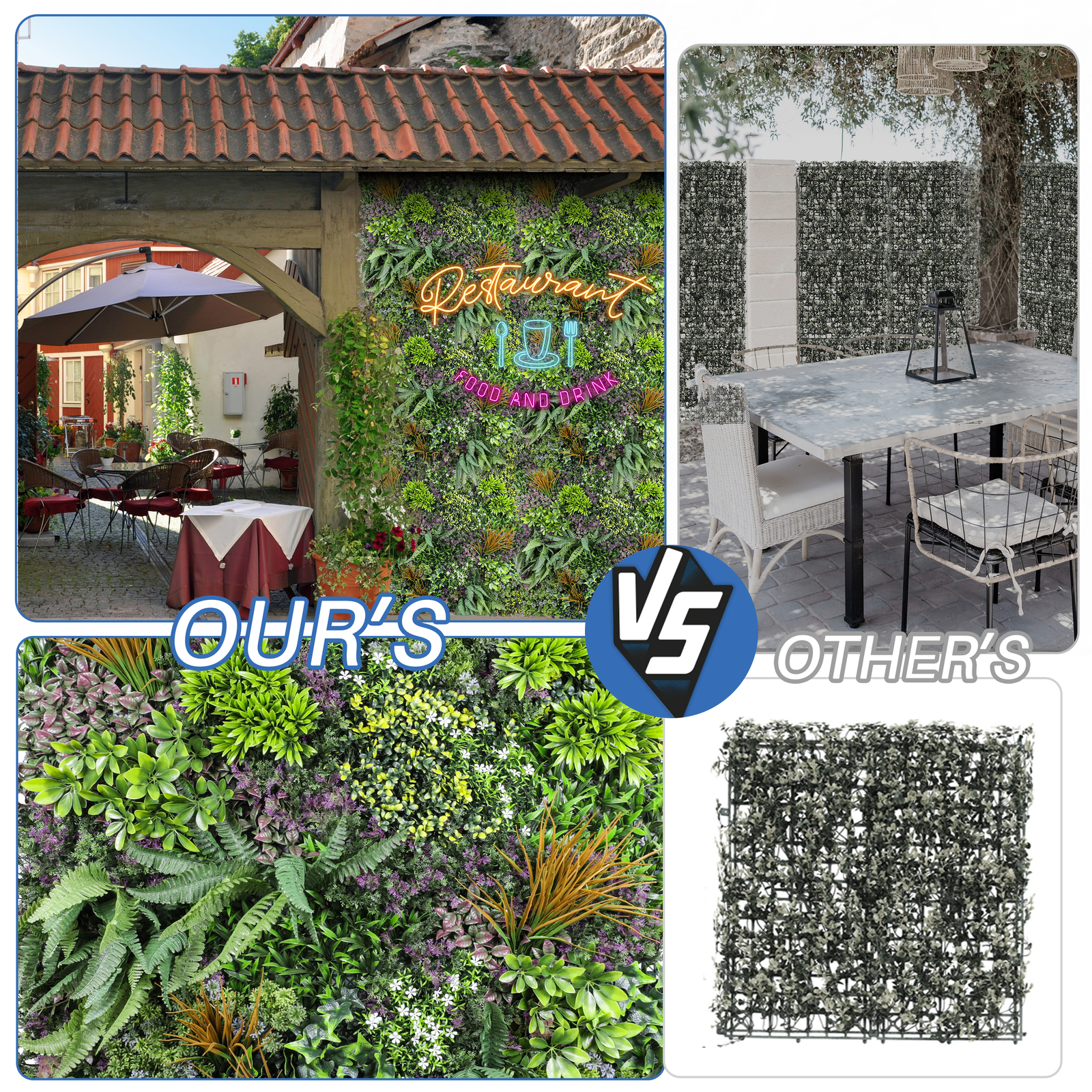 40 x 40″ Artificial Plants Mats 3D Mixed Greenery Fern Wall Hedge Decor Panel