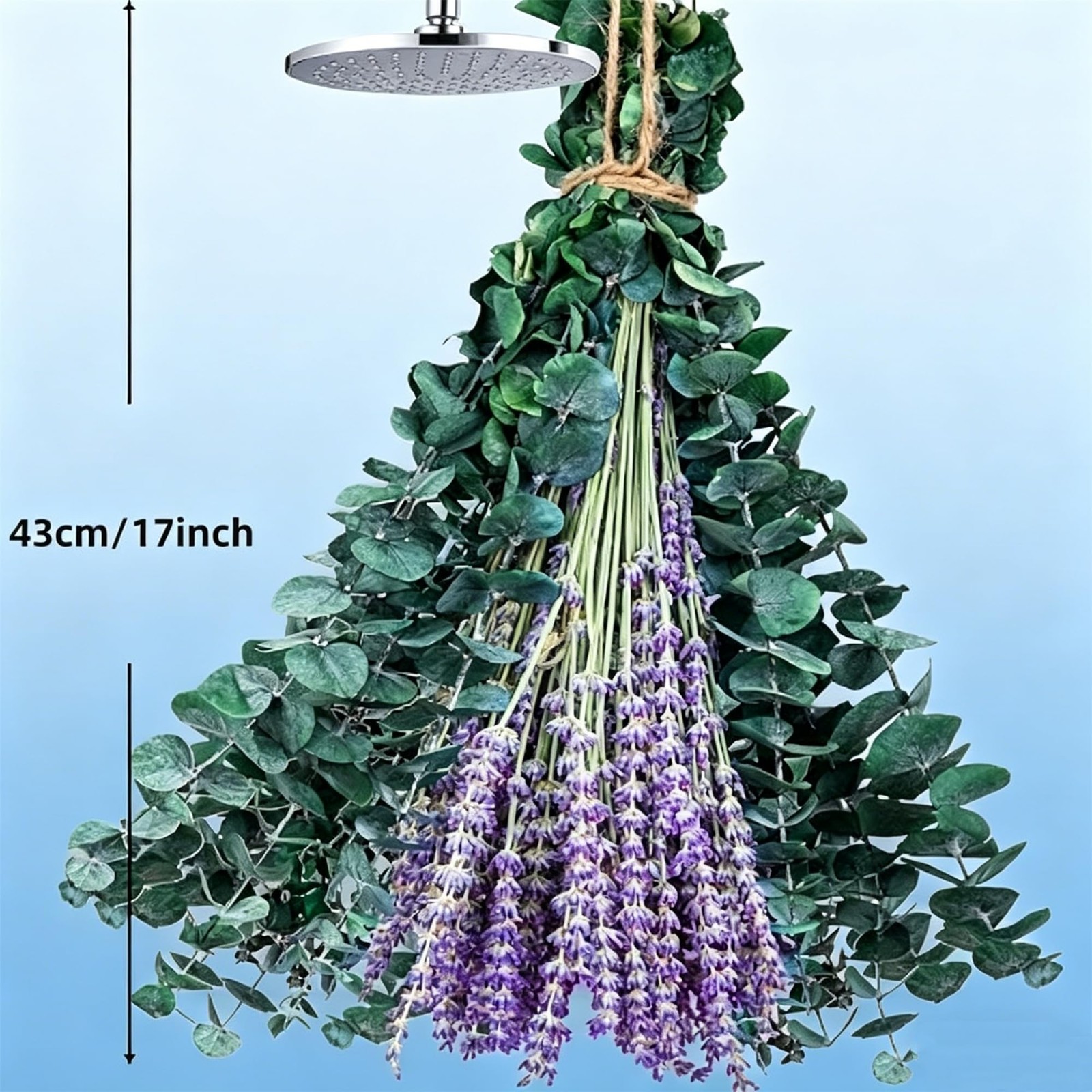 Dried Eucalyptus Stems & Lavender Bundle 17″ 110 Pcs for Shower – Natural Spa